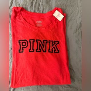 Pink branded t shirt